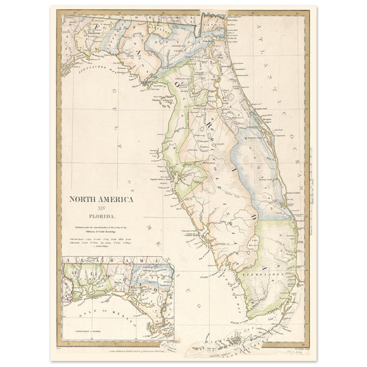 Map of Florida as a US territory in 1834.