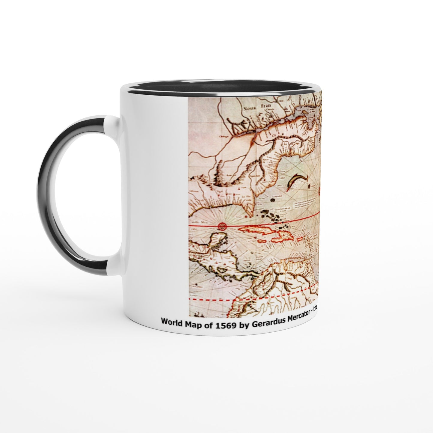 Coffee mug with Gerardus Mercator world map of 1560 (image 2)