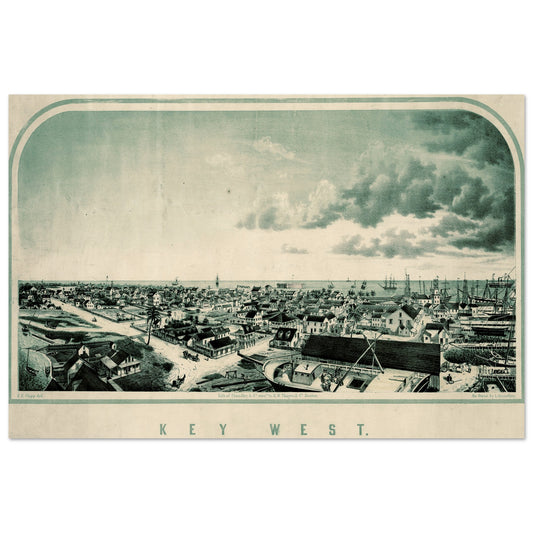 Old Key West city view from 1855