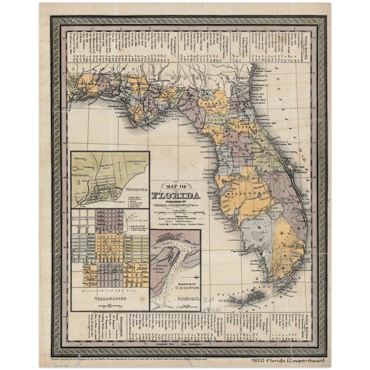 1850 Florida Map
