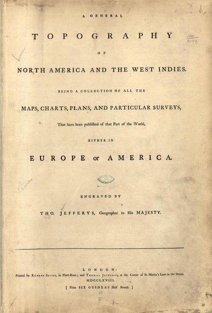 Cover of "A General Topography of North America and the West Indies"